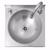 Hand Wash Sink – with tap, soap dispenser, knee-operated control and rim