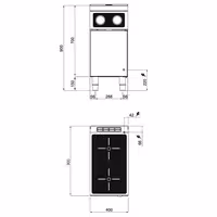 Placa vitrocerâmica de bancada - 8,0kW - 4 zonas de cozedura - aberto com base - Bflex Digital - alto desempenho