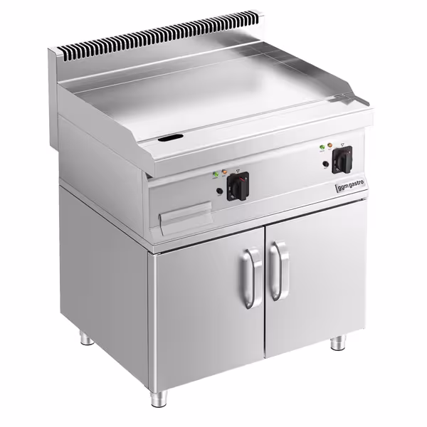 Elektromos rostlap - 7,1 kW - Sima - Sütőfelület: 795x535 mm - álló - alsószekrénnyel, 2 ajtóval - Professzionális