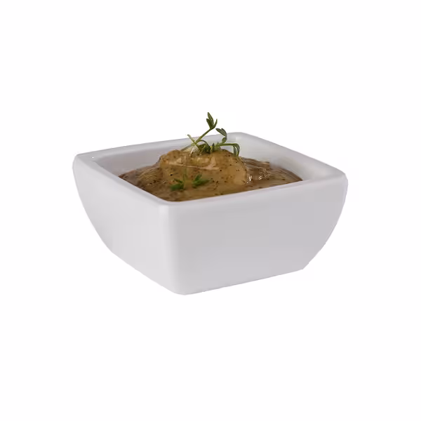 (6 adet) Ramekin (Sos Kasesi) - PURE - Melamin - 50ml - köşeli - 65x65mm - Beyaz