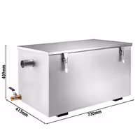 Profesionalni separator masti - 40 l - do 100 obroka/dan - samostojeći - inox - sukladno EN 1825 - s kuglastim ventilom