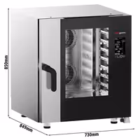 Commercial Electric Combi Oven - Digital Controls - 7x GN 1/1 - incl. Automatic washing system, Core temperature probe, Direct steam injection