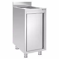 Sudoper s ormarićem - inox - 400 x 600 mm - s košem za otpatke - s 1 koritom
