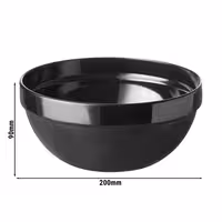 (6 adet) Kase - Melamin - CASUAL MAXI - 1,8L - yuvarlak - Ø200mm - Derinlik:90mm - Siyah