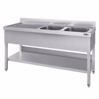 Sudoper ECO - 1400x600 mm - s donjom policom - s 2 koritima - korita desno