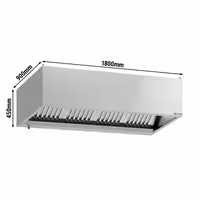 Commercial Wall-Mounted Extractor Hood with Motor – 1800mm – with Speed Controller, Baffle Filters & LED Lighting