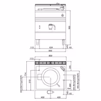 Elettrica Marmitta professionale / Pentola industriale - 55l - 9kW - Riscaldamento indiretto - con allacciamento idrico