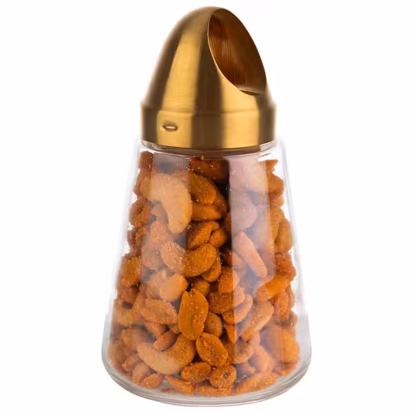 (6 adet) Kuru Gıda Silosu PREMIUM - ENDÜSTRİYEL - 0,35L - altın rengi kapak
