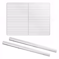 (2 szt.) Półka kratowa - plastikowana - GN 1/1 - 530x325mm - Długość: 550mm - komplet na 1 półkę - w zestawie: 2 pary szyn ze stali nierdzewnej - kompatybilny z BGI, KGI, KTBI, KTI, POI, PZI, ZEI, TGI, TKI, ZTI