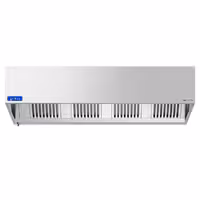 Commercial Wall-Mounted Extractor Hood with Motor - 2200mm - with Speed Controller, Baffle Filters & Lighting