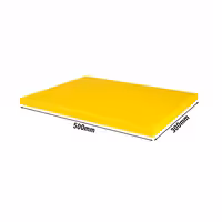 Neslīdošs griešanas dēlis - 300x500 mm - Biezums: 20 mm - HACCP atbilstošs - PE500 (HDPE) polietilēns - Dzeltens - Ar fiksatoriem - Var mazgāt trauku mazgājamā mašīnā