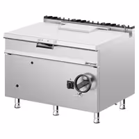 Plinska tava za nagib – 120 litara – 30 kW – s ručnom radilicom i priključkom za vodu