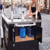 Ice Cream Cart - 1570mm - with sink - for 7 x 5 litres Napoli pans