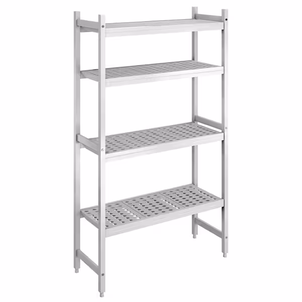 وحدة رفوف ألمنيوم - بداية - 946x1685mm - عمق: 360 mm - 4 رفوف - الحمولة: 450 kg
