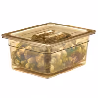 (6 komada) CAMBRO | H-PAN™ - GN ravni poklopac 1/2 otporan na toplinu - Sa drškom - Jantar