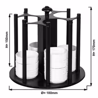 Jam Etagere / Buffet Stand - rotating - Stainless steel, powder-coated - Black - Height: 170mm