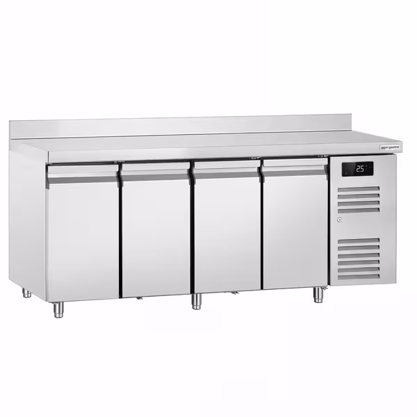 Commercial Counter Fridge ECO – 2230 × 700 mm – 4 Doors – Upstand – Modern Digital Display