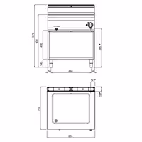 Toplovodna kupka električna - 2,4 kW - 2x GN 1/1 - s odvodnim ventilom