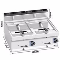 Friteuse à gaz double - 10 + 10 litres - 13,8 kW