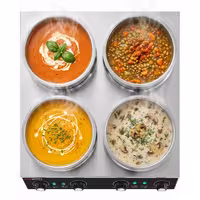 Stolni bain-marie - grijač za umake - 14 l - 600 W - 4 lonca s po 3,5 l