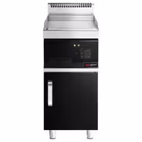 Plancha eléctrica Fry top - placa de acero rectificado - 8,0 kW - Liso - Superficie de cocción: 395x535mm - con armario base 1 puerta