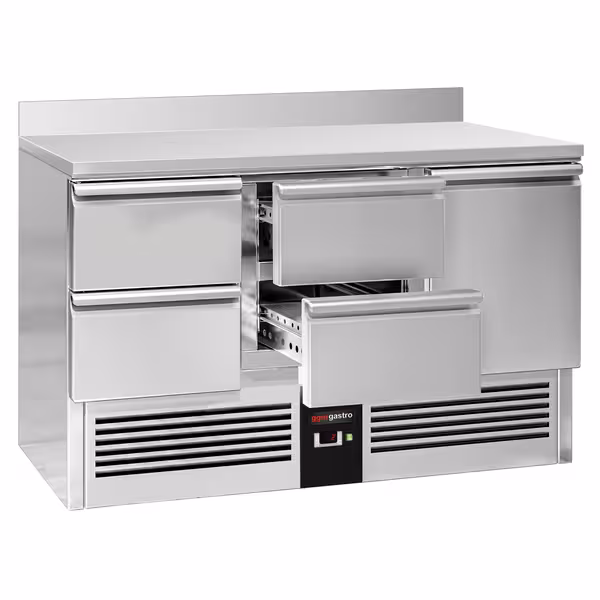 Rashladni pult PREMIUM - 1368x700 mm - 368 l - Statičko hlađenje - s 1 vrata - s 4 ladica - Podignuti rub