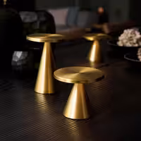 Şarj Edilebilir Masa Lambası - CONE - 3 kademeli kısılabilir - Ø130x180mm - Gold
