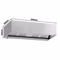 Commercial Wall-Mounted Extractor Hood with Motor – 2000mm – with Speed Controller, Baffle Filters & LED Lighting