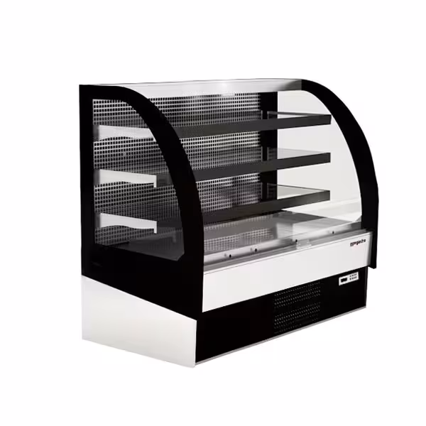 Commercial multideck display fridge - Open front - 1250mm - 365L - with 3 shelves - solid rear - incl. night blind