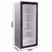 GASTRO-COOL | Hladnjak sa staklenim vratima nehrđajući čelik (inox) PREMIUM - 600 l - od +2 °C do +8 °C - s 1 staklena vrata - statičko hlađenje s ventilatorom, automatsko odmrzavanje