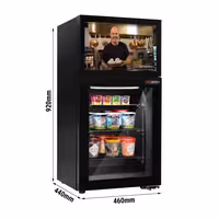 Mini zamrzivač - 460 mm - s jednim staklenim vratima i ugrađenim 19" LCD zaslonom - crna