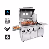 Barbacoa de gas de piedra volcánica - 22,5kW|2187mm - De pie - 850 fondo