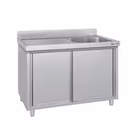 Sudoper s ormarićem ECO - inox - 1400 x 600 mm - sa 2 korita - korita sredina
