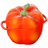 STAUB | CERAMIQUE - Cocotte - Paprikaform - Ø 110mm - Keramik - Orange-Röd