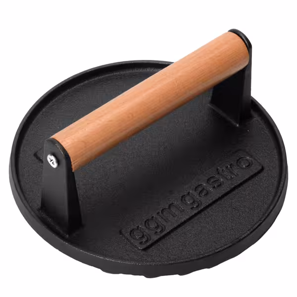 Preša za burgere – lijevano željezo – Ø 175 mm – rebrasta