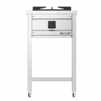 Fogão a gás - 8,5kW - 1 queimador - aberto com base e gaveta de recolha - com queimadores de alto rendimento