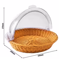 Bread Basket - with Rolltop Cover - round
