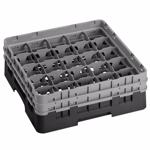 CAMBRO | CAMRACK® – Glasdiskkorg 1/1 – 25 fack – med 2 förlängare – 500x500 mm – Svart
