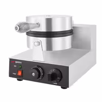 Commercial Waffle Maker - Single - Manual - 1.3kW - Shape: Round - Ø 180mm - plates with Teflon coating