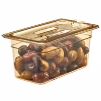 (6 komada) CAMBRO | H-PAN™ - GN poklopac 1/3 otporan na toplinu - Sa urezom i drškom - Jantar