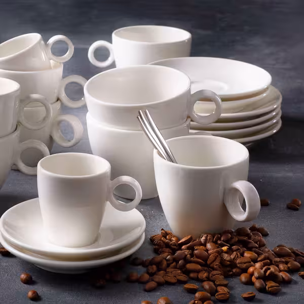 (6 pcs) BART - Cappuccino saucers - Ø155mm - Ivory