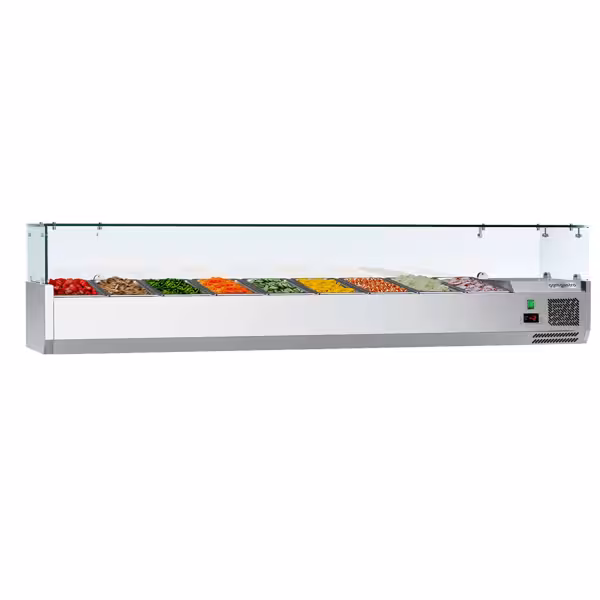 Witryna nadstawna chłodnicza ECO – 2000 x 395 mm – 9x GN 1/3