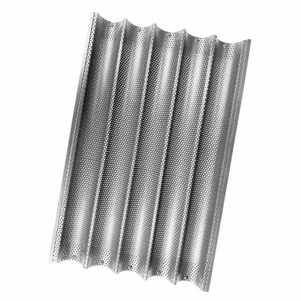 Baguette Tray - Aluminium - EN 600x400 - non-stick - with 5 moulds