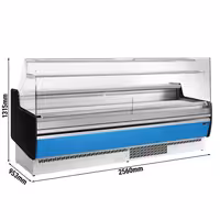 Serve Over Counter - 2560x953mm - with 4 doors - front panel light blue - capacity 282 litres