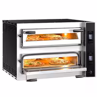 Electric Deck Pizza Oven - Twin Deck - Refractory Stone Deck - 4+4 x Ø 35cm (13.8") - Touchscreen Controls - up to 400°C