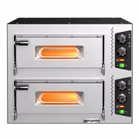 Electric Deck Pizza Oven - Twin Deck - Refractory Stone Deck - 4+4 x Ø 24cm (9.4") - 230V Single Phase | 16A CEE Plug - Mechanical Controls - up to 450°C