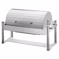 Električna grijana posuda - GN 1/1 - s roll-top poklopcem - krom (chafing dish)