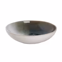 (6 adet) NORDIC - Çukur Tabak - Steingut, Ø225mm, Yeşil / Beyaz