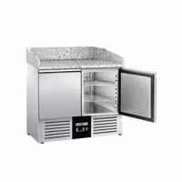 Commercial Pizza Prep Counter - Granite Top PREMIUM - 935x700mm - with 2 doors