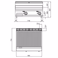 Elektrická grilovací deska - 9,6 kW - Drážkovaná